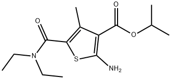 Isopropyl 2-amino-5-[(diethylamino)carbonyl]-4-methylthiophene-3-carboxylate 구조식 이미지