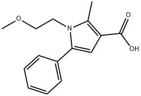 1-(2-methoxyethyl)-2-methyl-5-phenyl-1H-pyrrole-3-carboxylic acid 구조식 이미지