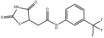 2-(2-mercapto-4-oxo-4,5-dihydro-1,3-thiazol-5-yl)-N-[3-(trifluoromethyl)phenyl]acetamide 구조식 이미지
