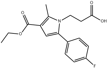 3-[3-(ethoxycarbonyl)-5-(4-fluorophenyl)-2-methyl-1H-pyrrol-1-yl]propanoic acid Structure