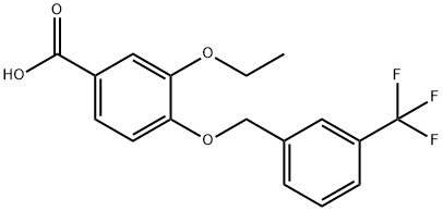 3-ethoxy-4-{[3-(trifluoromethyl)benzyl]oxy}benzoic acid Structure