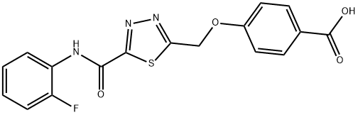 4-[(5-{[(2-fluorophenyl)amino]carbonyl}-1,3,4-thiadiazol-2-yl)methoxy]benzoic acid Structure