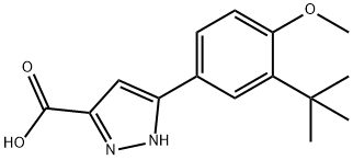 5-(3-tert-butyl-4-methoxyphenyl)-1H-pyrazole-3-carboxylic acid 구조식 이미지