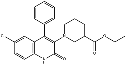 ethyl 1-(6-chloro-2-oxo-4-phenyl-1H-quinolin-3-yl)piperidine-3-carboxylate Structure