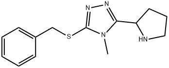 3-Benzylsulfanyl-4-methyl-5-pyrrolidin-2-yl-4H-[1,2,4]triazole Structure