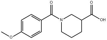 1-(4-Methoxybenzoyl)-3-piperidinecarboxylic acid 구조식 이미지