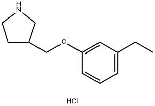 3-[(3-Ethylphenoxy)methyl]pyrrolidinehydrochloride Structure