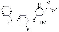 Methyl (2S,4S)-4-[2-bromo-4-(1-methyl-1-phenylethyl)phenoxy]-2-pyrrolidinecarboxylate hydrochloride 구조식 이미지