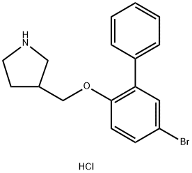 5-Bromo[1,1'-biphenyl]-2-yl 3-pyrrolidinylmethyl-ether hydrochloride 구조식 이미지