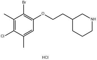 3-[2-(2-Bromo-4-chloro-3,5-dimethylphenoxy)ethyl]-piperidine hydrochloride Structure