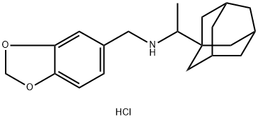 (1-Adamantan-1-yl-ethyl)-benzo[1,3]dioxol-5-ylmethyl-amine hydrochloride 구조식 이미지