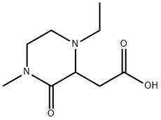 2-(1-Ethyl-4-methyl-3-oxo-2-piperazinyl)-acetic acid 구조식 이미지