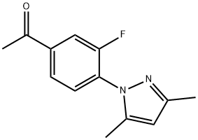 ethanone, 1-[4-(3,5-dimethyl-1H-pyrazol-1-yl)-3-fluorophen Structure