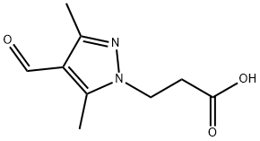 1H-pyrazole-1-propanoic acid, 4-formyl-3,5-dimethyl- Structure