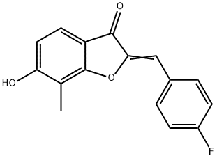 (2Z)-2-(4-Fluorobenzylidene)-6-hydroxy-7-methyl-1-benzofuran-3(2H)-one 구조식 이미지