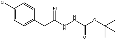 N'-[1-Amino-2-(4-chlorophenyl)ethylidene]-hydrazinecarboxylic acid tert-butyl ester 구조식 이미지