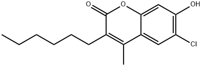 6-Chloro-3-hexyl-7-hydroxy-4-methyl-2H-chromen-2-one 구조식 이미지
