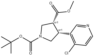 (trans-Rac)-1-tert-Butyl 3-methyl 4-(4-chloro-pyridin-3-yl)pyrrolidine-1,3-dicarboxylate 구조식 이미지