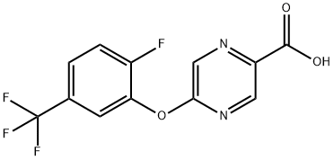 5-[2-Fluoro-5-(trifluoromethyl)phenoxy]pyrazine-2-carboxylic acid Structure