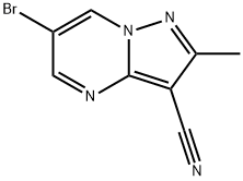 6-Bromo-2-methylpyrazolo[1,5-a]pyrimidine-3-carbonitrile 구조식 이미지