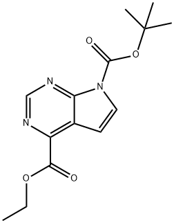 7-tert-Butyl 4-ethyl 7H-pyrrolo[2,3-d]pyrimidine-4,7-dicarboxylate Structure