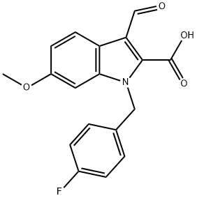 1-(4-Fluorobenzyl)-3-formyl-6-methoxy-1H-indole-2-carboxylic acid Structure