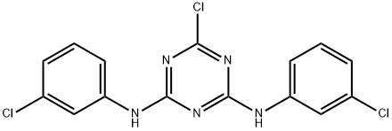 6-Chloro-N,N'-bis(3-chlorophenyl)-1,3,5-triazine-2,4-diamine 구조식 이미지