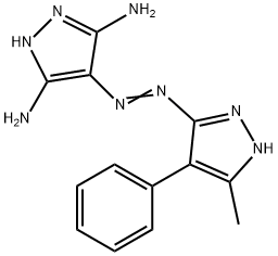 4-[(E)-(3-Methyl-4-phenyl-1H-pyrazol-5-yl)diazenyl]-1H-pyrazole-3,5-diamine 구조식 이미지