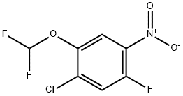 1-Chloro-2-(difluoromethoxy)-5-fluoro-4-nitro-benzene 구조식 이미지