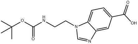 1-{2-[(tert-Butoxycarbonyl)amino]ethyl}-1H-benzimidazole-5-carboxylic acid Structure