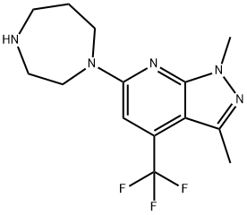 6-(1,4-diazepan-1-yl)-1,3-dimethyl-4-(trifluoromethyl)-1H-pyrazolo[3,4-b]pyridine Structure