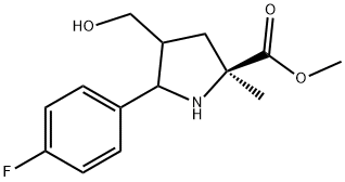 Methyl 5-(4-fluorophenyl)-4-(hydroxymethyl)-2-methylpyrrolidine-2-carboxylate 구조식 이미지