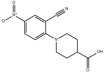 1-(2-cyano-4-nitrophenyl)piperidine-4-carboxylic acid 구조식 이미지