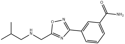 3-{5-[(isobutylamino)methyl]-1,2,4-oxadiazol-3-yl}benzamide 구조식 이미지