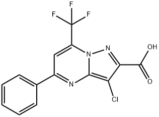 3-chloro-5-phenyl-7-(trifluoromethyl)pyrazolo[1,5-a]pyrimidine-2-carboxylic acid Structure