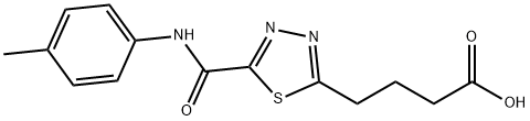 4-(5-{[(4-methylphenyl)amino]carbonyl}-1,3,4-thiadiazol-2-yl)butanoic acid 구조식 이미지