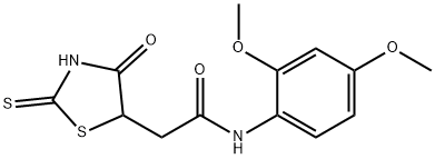 N-(2,4-dimethoxyphenyl)-2-(2-mercapto-4-oxo-4,5-dihydro-1,3-thiazol-5-yl)acetamide 구조식 이미지