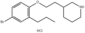 3-[2-(4-Bromo-2-propylphenoxy)ethyl]piperidinehydrochloride 구조식 이미지