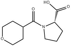 1-(Tetrahydro-2H-pyran-4-ylcarbonyl)proline 구조식 이미지