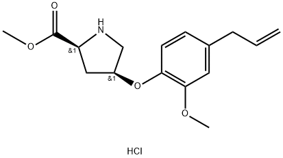 Methyl (2S,4S)-4-(4-allyl-2-methoxyphenoxy)-2-pyrrolidinecarboxylate hydrochloride 구조식 이미지