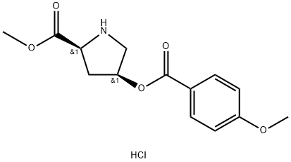 Methyl (2S,4S)-4-[(4-methoxybenzoyl)oxy]-2-pyrrolidinecarboxylate hydrochloride 구조식 이미지