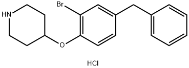 4-(4-Benzyl-2-bromophenoxy)piperidinehydrochloride Structure