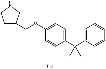 3-{[4-(1-Methyl-1-phenylethyl)phenoxy]-methyl}pyrrolidine hydrochloride 구조식 이미지