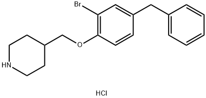 4-[(4-Benzyl-2-bromophenoxy)methyl]piperidinehydrochloride Structure