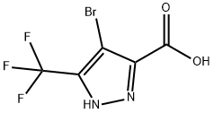 4-브로모-5-(트리플루오로메틸)-1H-피라졸-3-카르복실산 구조식 이미지