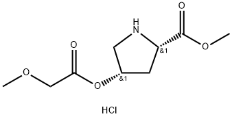 Methyl (2S,4S)-4-[(2-methoxyacetyl)oxy]-2-pyrrolidinecarboxylate hydrochloride 구조식 이미지