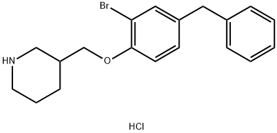 3-[(4-Benzyl-2-bromophenoxy)methyl]piperidinehydrochloride Structure