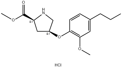 Methyl (2S,4S)-4-(2-methoxy-4-propylphenoxy)-2-pyrrolidinecarboxylate hydrochloride 구조식 이미지