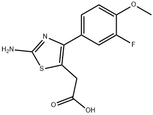 [2-Amino-4-(3-fluoro-4-methoxy-phenyl)-thiazol-5-yl]-acetic acid 구조식 이미지