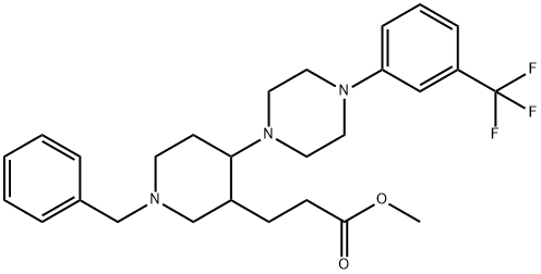 Methyl 3-(1-benzyl-4-{4-[3-(trifluoromethyl)-phenyl]piperazin-1-yl}piperidin-3-yl)propanoate Structure